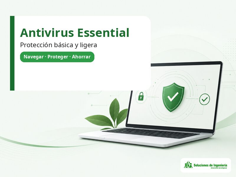 Imagen principal del producto Licencia de Antivirus Essential para protección básica de MkZ Soluciones