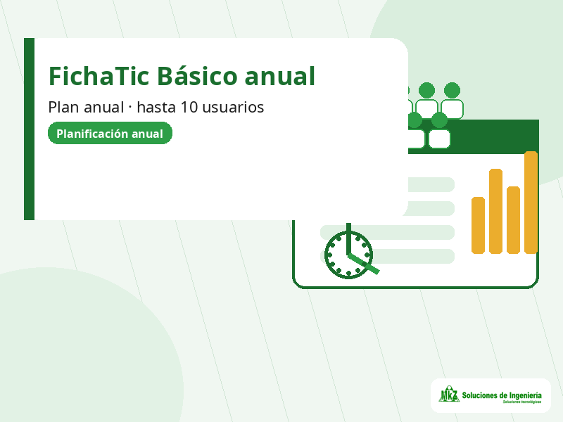 Imagen principal de FichaTic Básico anual — registro de jornada hasta 10 usuarios para hasta 10 usuarios