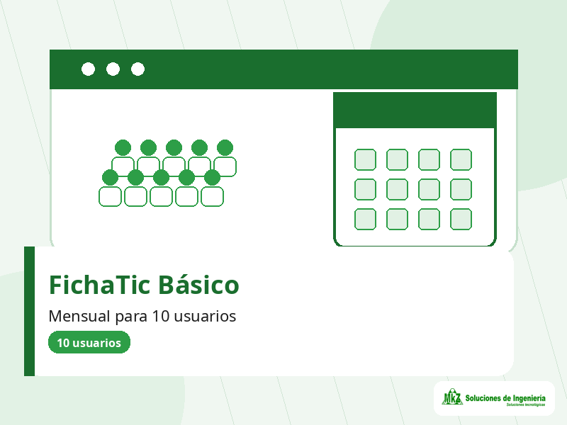 Imagen de contexto de FichaTic Básico mensual — control horario hasta 10 usuarios para hasta 10 usuarios