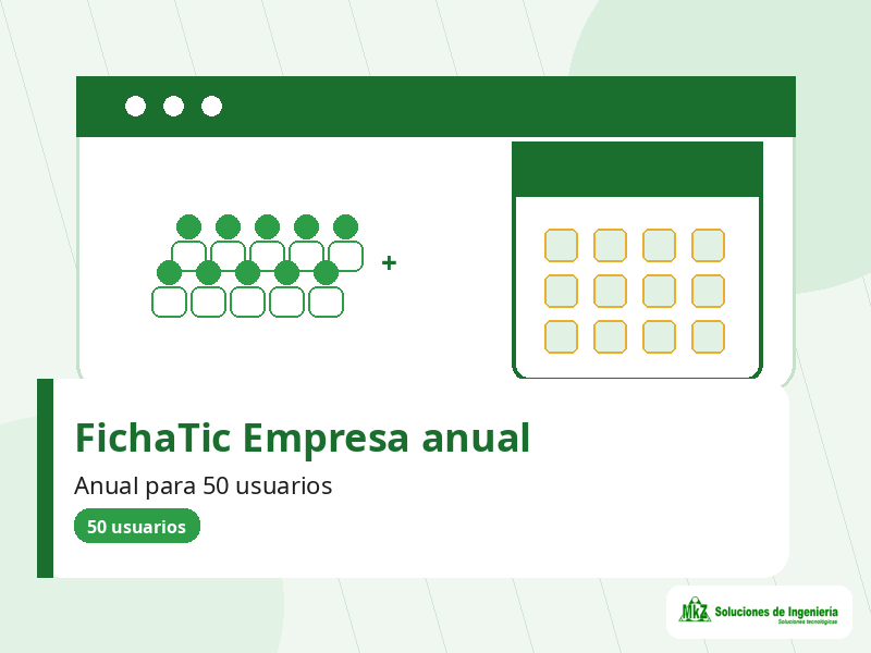 Imagen de contexto de FichaTic Empresa anual — control de jornada hasta 50 usuarios para hasta 50 usuarios