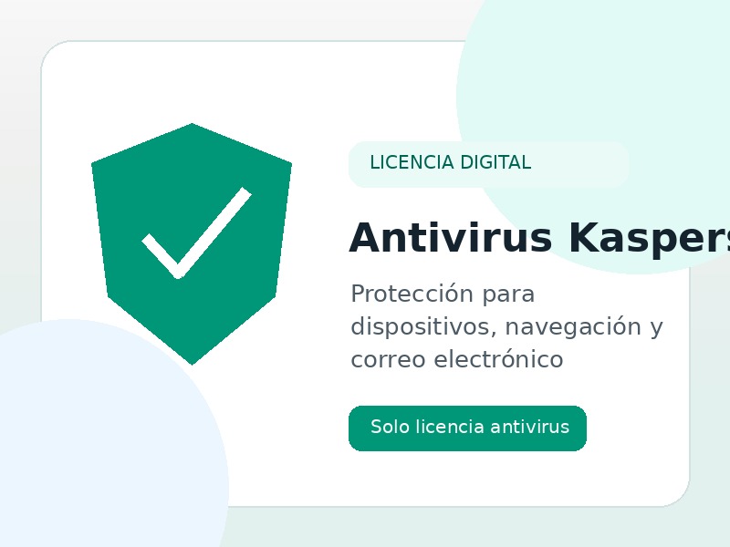 Licencia de Antivirus Kaspersky para proteger dispositivos frente a virus y malware